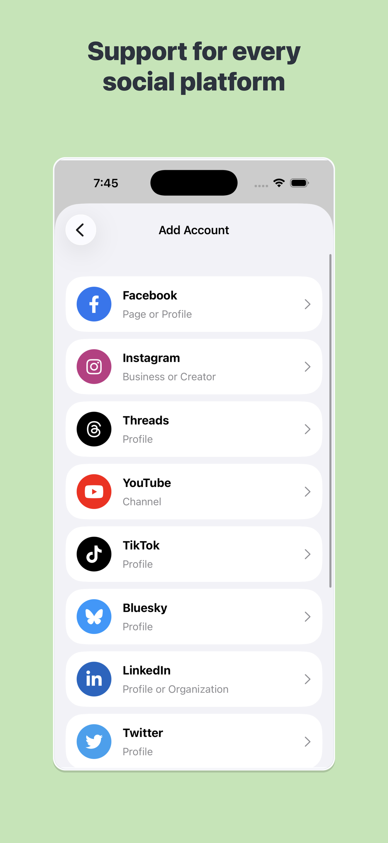 Every platform screenshot